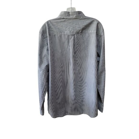 Chaps Black Multi-Striped Easy Care Long Sleeve Shirt Size L 100% Cotton NWT - Picture 2 of 9